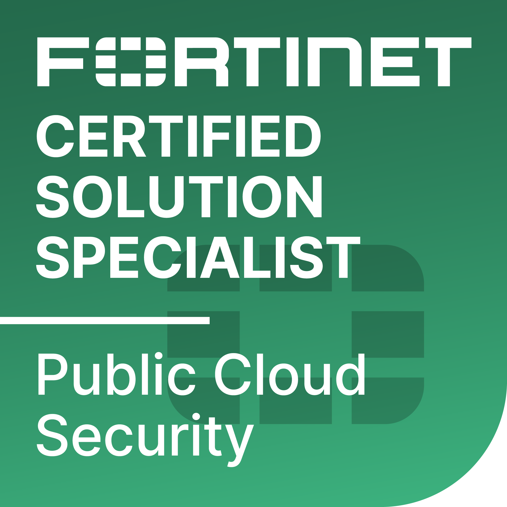 Fortinet Certified Solution Specialist Public Cloud Security badge