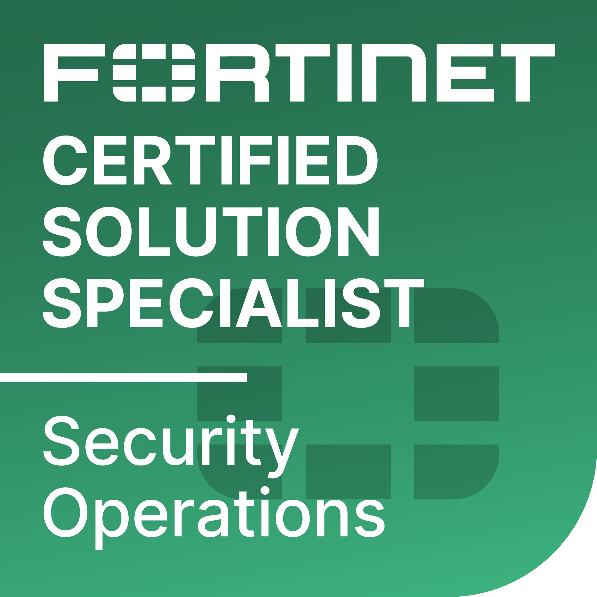 Fortinet Certified Solution Specialist Security Operations badge