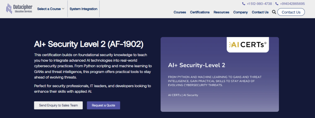 datacipher security level 2 training