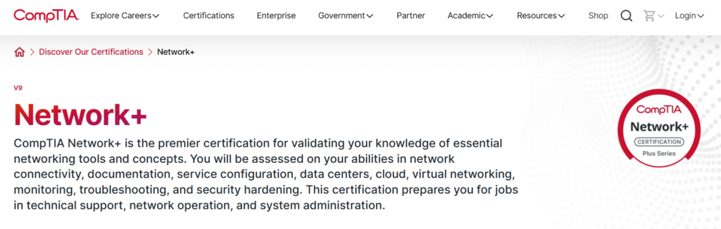CompTIA Network+ certification