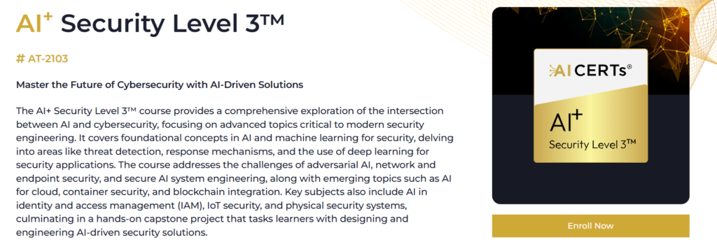 AI Security Level 3 certification